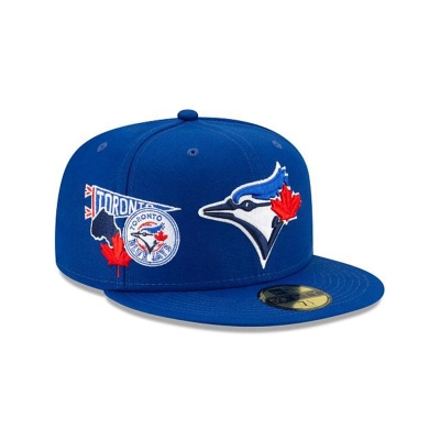 Blue Toronto Blue Jays Hat - New Era MLB City Patch 59FIFTY Fitted Caps USA1056789